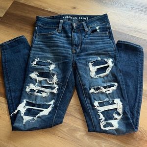 American Eagle High Rise Jeans with Patches